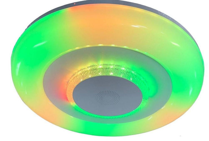 Plafoniera Soffitto Luce Led Rgb Bluetooth Cassa Telecomando Dimmerabile C44-rgb-o