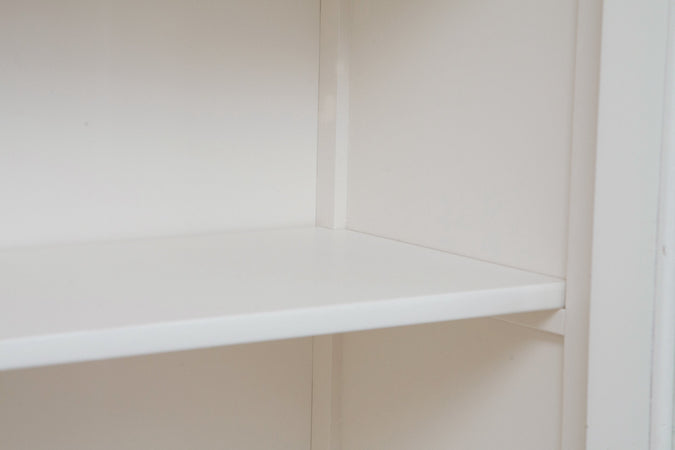 Biscottini Credenza Vetrina Biscottini Legno Tiglio Bianco Naturale 125x42x207 Made Italy