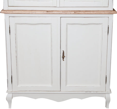 Biscottini Credenza Biscottini legno massello tiglio bianca piano naturale 100x38x200 Made