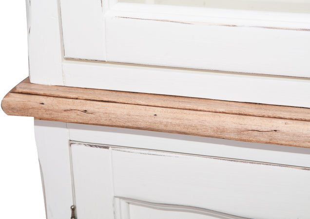 Biscottini Credenza Biscottini legno massello tiglio bianca piano naturale 100x38x200 Made