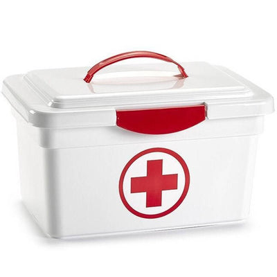 Cassetta Con Manico Pronto Soccorso Sanitaria Contenitore Medicinali 35x23x48cm