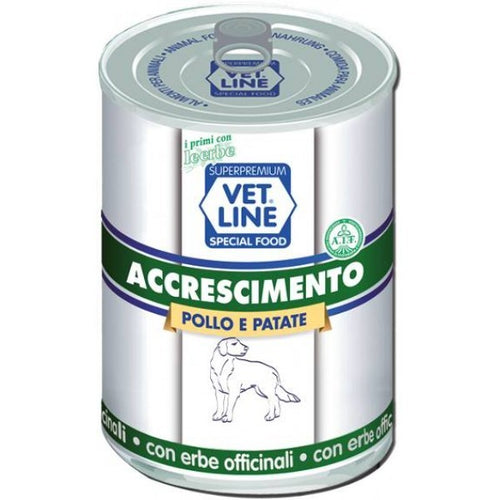 Vet Line mangime umido cane in accrescimento pollo e patate 400 gr
