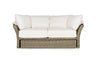 Daybed Lesly con cuscino e cappottina, struttura in alluminio e intreccio in fibra sintetica