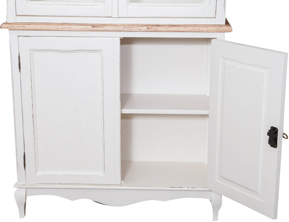 Biscottini Credenza Biscottini legno massello tiglio bianca piano naturale 100x38x200 Made