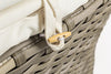 Daybed Lesly con cuscino e cappottina, struttura in alluminio e intreccio in fibra sintetica
