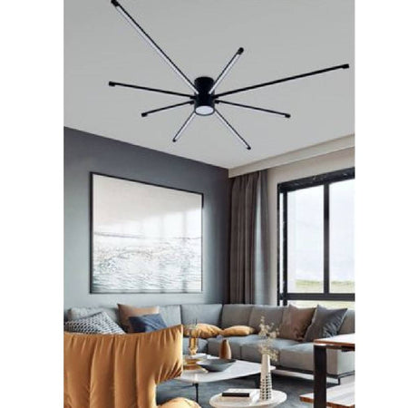 Lampadario Soffitto Led 43w Plafoniera Moderna Nero Luce 6500k 3000k 4000k Pn-27n
