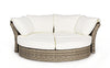 Daybed Lesly con cuscino e cappottina, struttura in alluminio e intreccio in fibra sintetica