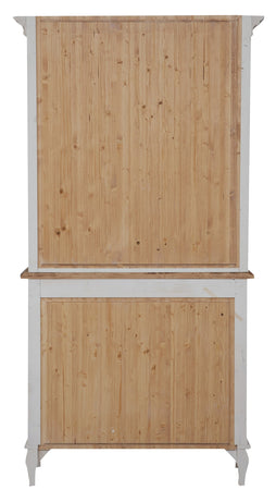 Biscottini Credenza Biscottini legno massello tiglio bianca piano naturale 100x38x200 Made