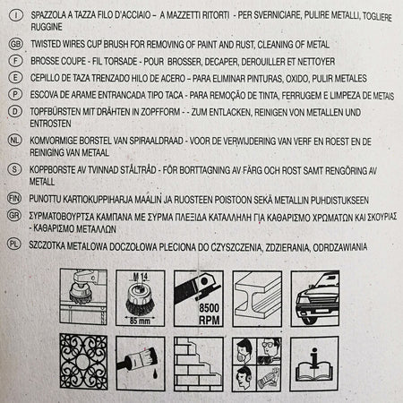 Spazzola a tazza a mazzetti ritorti 85mm M14