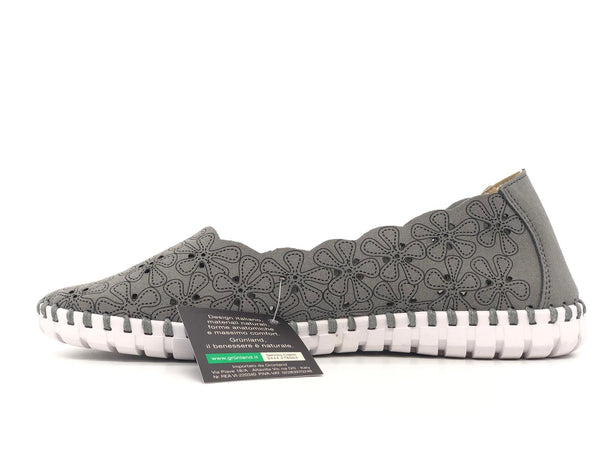 GRUNLAND Mocassino donna MAGI forato grigio