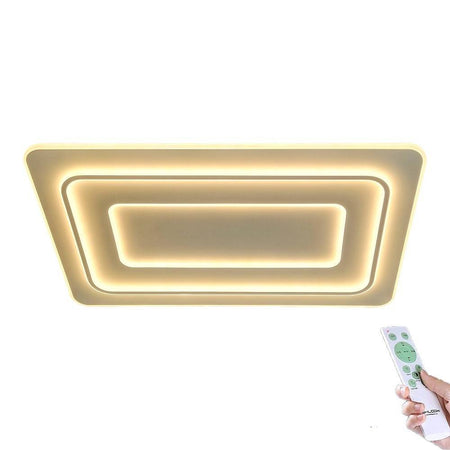 Lampadario Plafoniera Led Rettangolare 123w 3 Tonalità Luce Bt Telecomando C66-3c