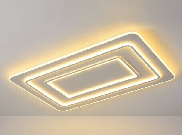 Lampadario Plafoniera Led Rettangolare 123w 3 Tonalità Luce Bt Telecomando C66-3c