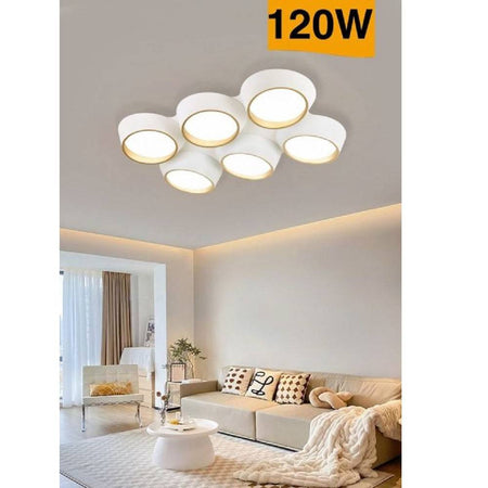 Plafoniera A Led 120 W Soffitto 6 Cerchi Irregolari Luce 4000k 6500k 3000k C51-b