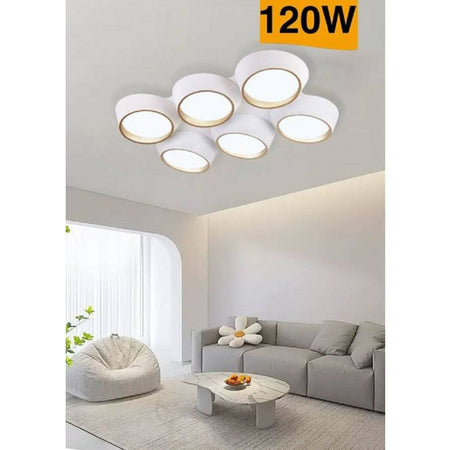 Plafoniera A Led 120 W Soffitto 6 Cerchi Irregolari Luce 4000k 6500k 3000k C51-b