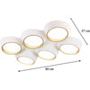 Plafoniera A Led 120 W Soffitto 6 Cerchi Irregolari Luce 4000k 6500k 3000k C51-b