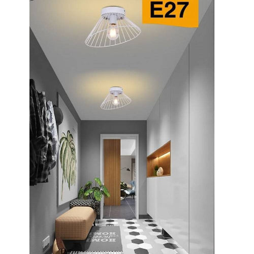 Plafoniera Paralume Metallo Lampadario Lampada E27 Decorativa Contemporanea C70