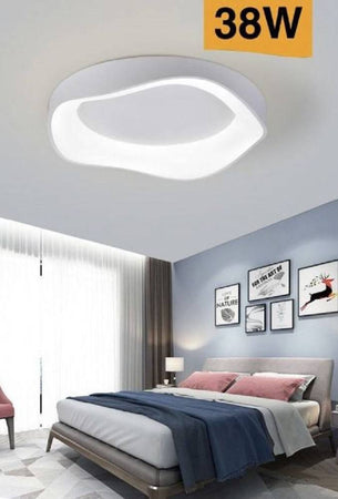 Plafoniera Led A Onda Bianca 38 W Ultra Moderna Tre Colorazione Di Luce C53-b3c