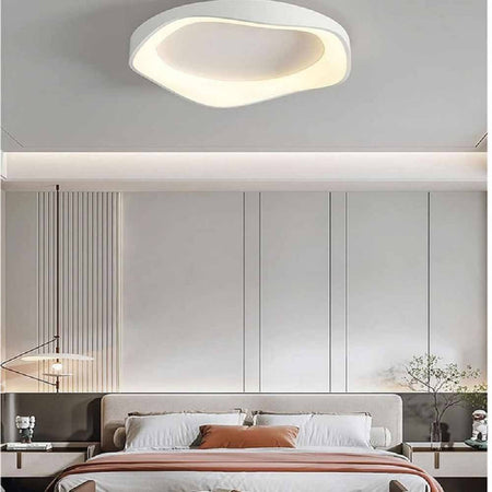 Plafoniera Led A Onda Bianca 38 W Ultra Moderna Tre Colorazione Di Luce C53-b3c