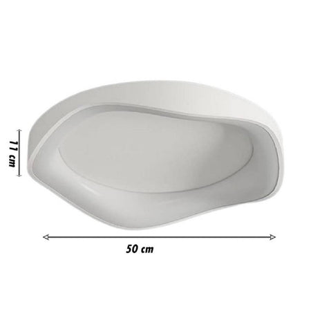 Plafoniera Led A Onda Bianca 38 W Ultra Moderna Tre Colorazione Di Luce C53-b3c