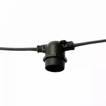 Catena Stringa NERA luminosa 5mt prolungabile 10 Lampade LED e27 luce CALDA ip44