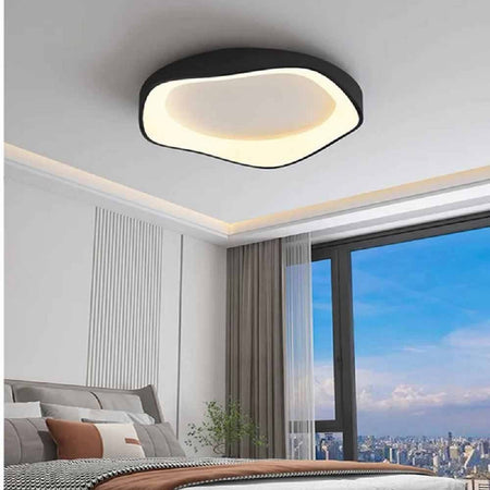 Plafoniera Led A Onda Nero 38 Watt Ultra Moderna Tre Colorazioni Di Luce C53-n3c