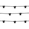 Catena Stringa NERA luminosa 5mt prolungabile 10 Lampade LED e27 luce CALDA ip44