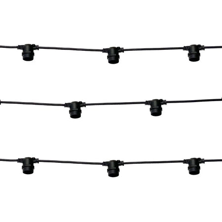 Catena Stringa NERA luminosa 5mt prolungabile 10 Lampade LED e27 luce CALDA ip44