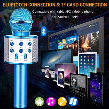 Microfono Speaker Portatile Wireless Bluetooth Karaoke Con Cassa Integrata Gioco