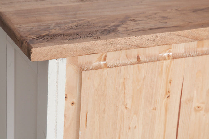 Biscottini Biscottini Libreria Country Massello Tiglio Bianca Anticata Naturale 68x25x98