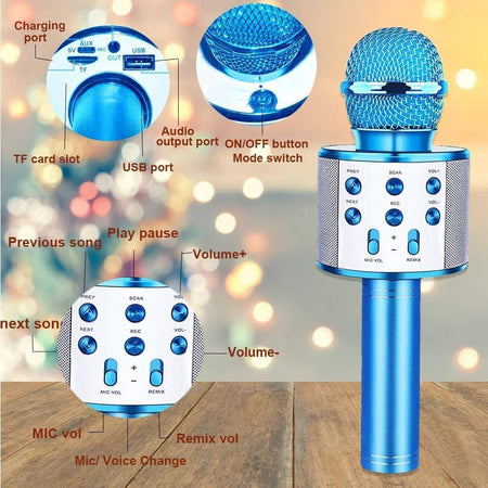 Microfono Speaker Portatile Wireless Bluetooth Karaoke Con Cassa Integrata Gioco