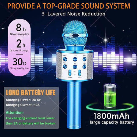 Microfono Speaker Portatile Wireless Bluetooth Karaoke Con Cassa Integrata Gioco