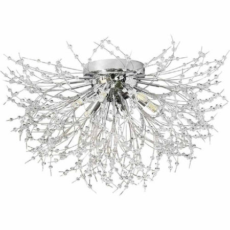 Lampadario Soffitto Plafoniera Argento Moderna Cristalli Fuochi Artificio G9 Pn-13a