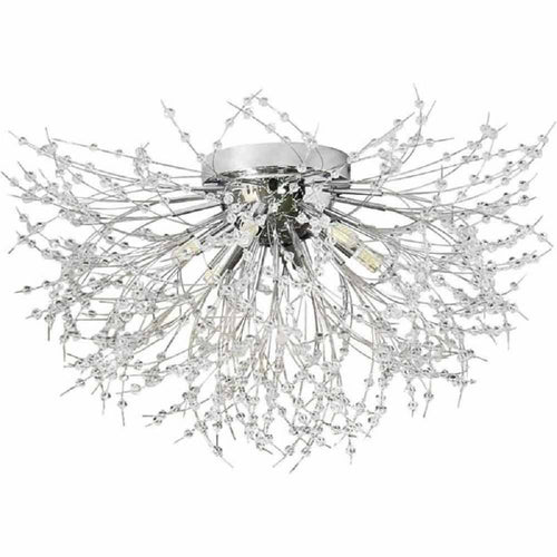 Lampadario Soffitto Plafoniera Argento Moderna Cristalli Fuochi Artificio G9 Pn-13a