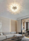 Lampadario Soffitto Plafoniera Argento Moderna Cristalli Fuochi Artificio G9 Pn-13a