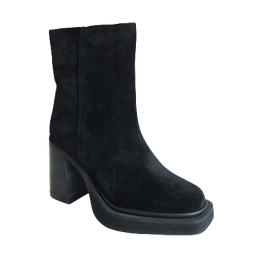 ALMA EN PENA Stivaletto donna in camoscio nero con tacco I23806
