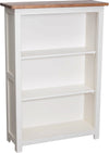 Biscottini Piccola libreria Country in legno massello di tiglio struttura bianca anticata piano finitura naturale L68xPR25xH98 cm. Made in