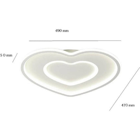 Plafoniera Led Da Soffitto Forma Di Cuore 54 W In Alluminio Luce Calda 3000k C19