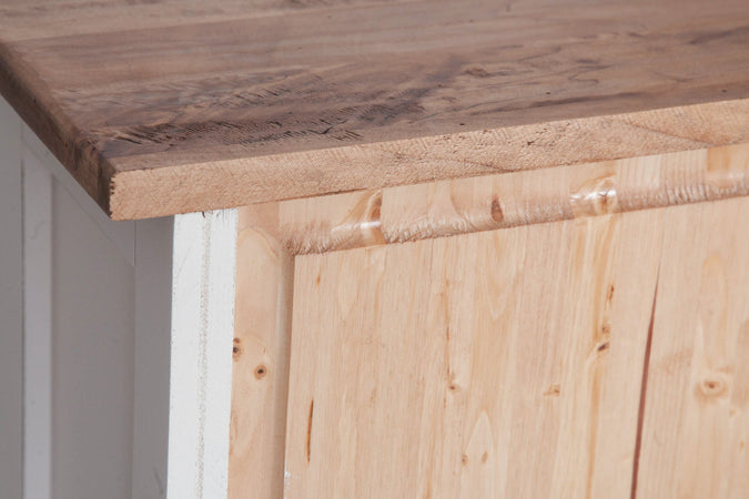 Biscottini Biscottini Stipetto Country Legno Massello Tiglio Bianco Anticato 68x25x98 Italy