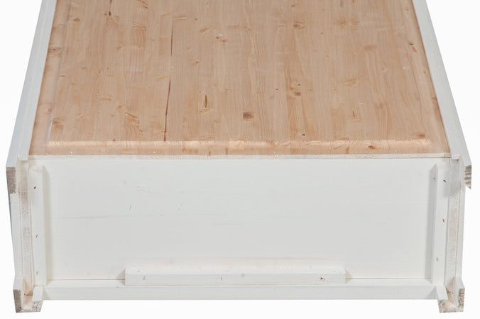 Biscottini Biscottini Stipetto Country Legno Massello Tiglio Bianco Anticato 68x25x98 Italy