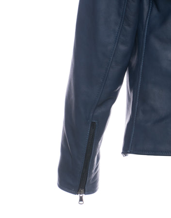 U09 - Giacca Uomo Blu in vera pelle