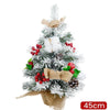 Albero Di Natale Effetto Innevato Dim. 45 Cm Con Decori Pigne Fiocchetti Neve