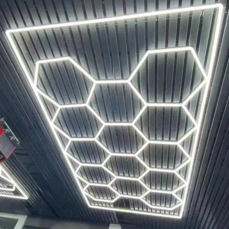 5-14 x lampada LED esagonale officina garage parete soffitto luce illuminazione