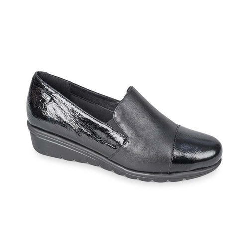VALLEVERDE Scarpa donna in pelle e vernice nera VS10306A
