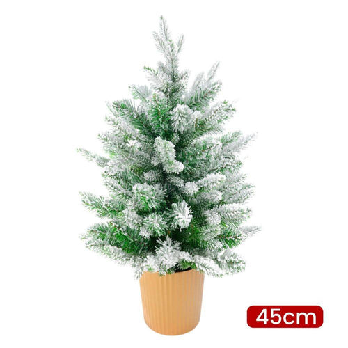 Albero Di Natale Mini Effetto Innevato Dim. 45 Cm Sintetico Alberello Con Vaso
