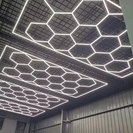 5-14 x lampada LED esagonale officina garage parete soffitto luce illuminazione