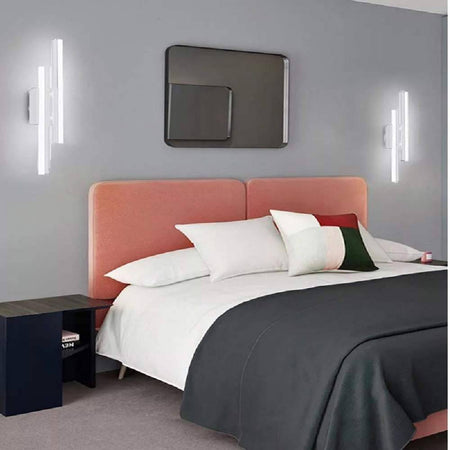 Applique Parete Moderno 10w Lumetto Abat Jour Bianca Luce 6500k 4000k 3000k E87b