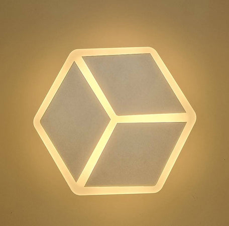 Applique Led A Muro Lampada Moderna 12w Effetto Cubo 3d 3 Modalità Luce Aq11-3c