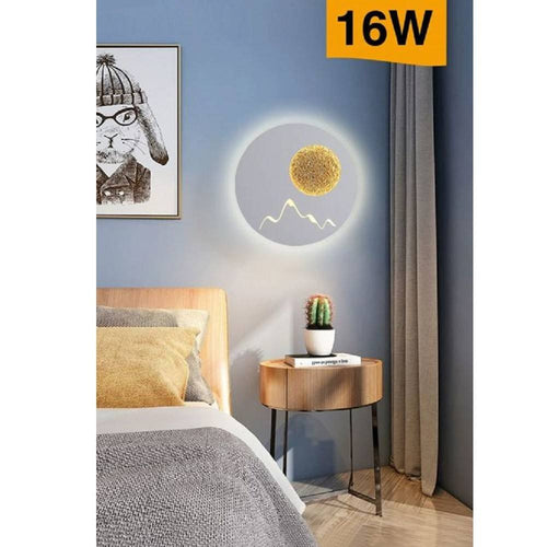Applique Da Parete Led Moderna Retroilluminato Tondo 16w 3 Tonalità Luce E48-b3c