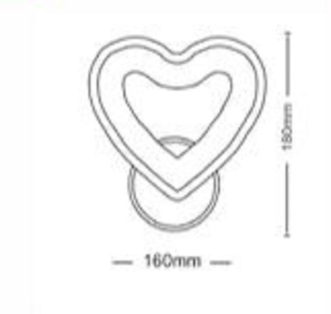 Applique Led Forma Cuore 6 W A Parete Abat Jour 3 Modalità Di Colore Luce E28-3c