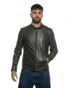 U09 - Giacca Uomo Verde in vera pelle